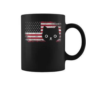 American Flag Cat Lover Meowica July 4Th Usa Fur Mom Dad V2 Coffee Mug - Seseable