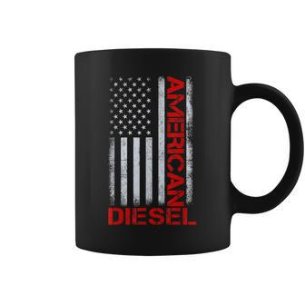 American Flag Diesel Powered Mechanic Vintage Truck Driver Coffee Mug | Mazezy