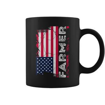 American Flag Farmer Farming Lovers Men Dad Gifts Coffee Mug | Mazezy