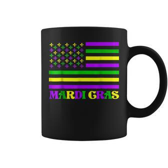 American Flag Mardi Gras Retro Mardi Gras Men Women V2 Coffee Mug - Seseable