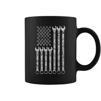 American Flag Mechanic Combination Wrench  Gift Mens Coffee Mug