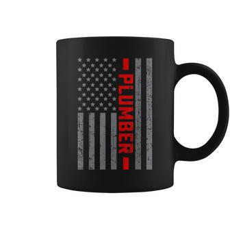 American Flag Plumber Us Flag Vintage For Men Dad Coffee Mug - Seseable