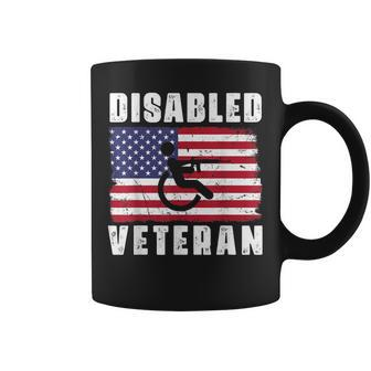 American Flag Retro Vintage Disabled Veteran Retro Vintage Coffee Mug - Seseable