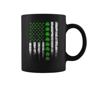 American Flag Shamrock Clover St Patricks Day Women Men Coffee Mug - Seseable