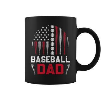 American Flag Softball Baseball Dad Gift Ball Fathers Day Coffee Mug | Mazezy
