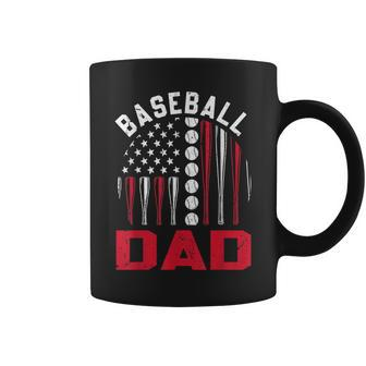 American Flag Softball Baseball Dad Gift Ball Fathers Day Coffee Mug | Mazezy