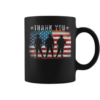 American Flag Thank You Veterans Proud Veteran Patrioitc Coffee Mug - Seseable
