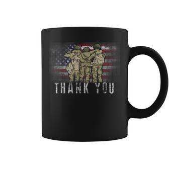 American Flag Thank You Veterans Proud Veteran V8 Coffee Mug - Seseable