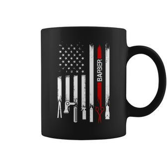 American Flag With Barber T For Women Men Father Coffee Mug - Seseable