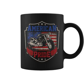 American Motorcycle Pride Vintage Proud Biker 4Th Of July Coffee Mug - Seseable