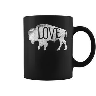 American Vintage Buffalo Silhouette Love Bison T Coffee Mug - Seseable