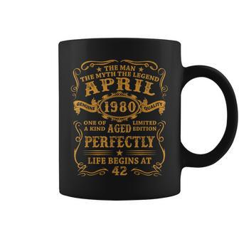 April 1980 The Man Myth Legend 42 Year Old Birthday Gifts Gift For Mens Coffee Mug - Seseable