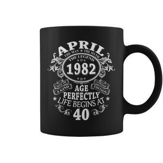 April 1982 The Man Myth Legend 40 Year Old Birthday Gifts Gift For Mens Coffee Mug - Seseable