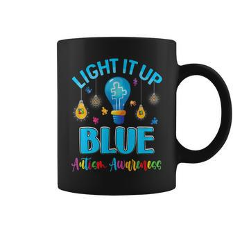 April Light Up Blue Autism Awareness Puzzle For Mom Dad Kids Coffee Mug | Mazezy