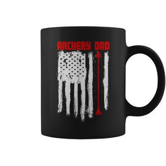 Archery Dad Vintage Usa Red White Flag Coffee Mug - Seseable