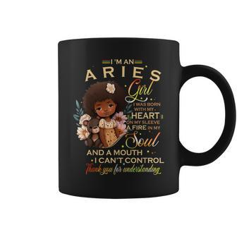 Aries Girl Birthday African American Little Girl Coffee Mug | Mazezy