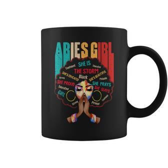 Aries Girl She Slays & Prays March April Birthday Queens Coffee Mug | Mazezy