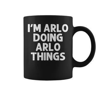 Arlo Gift Doing Name Things Funny Personalized Joke Men Coffee Mug - Seseable