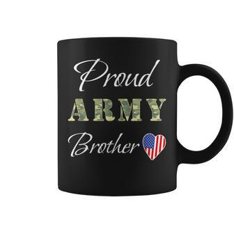 Army Brother Usa Flag Proud Army Brother Of Soldier Sister Coffee Mug | Mazezy