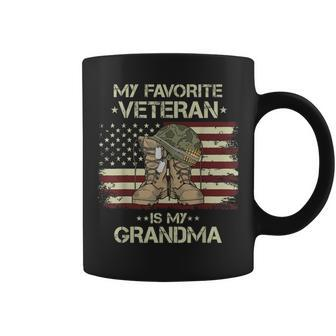 Army Veterans Day My Favorite Veteran Is My Grandma Kids Coffee Mug - Seseable