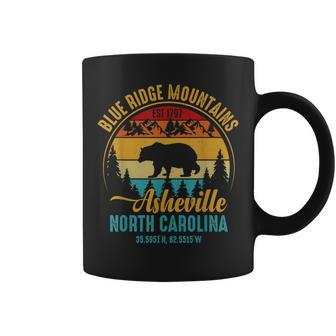 Asheville Nc Retro Blue Ridge Mountains Sun Coffee Mug - Seseable