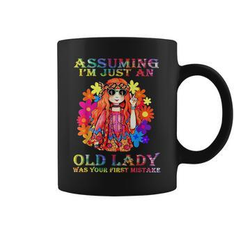 Assuming Im Just An Old Lady Hippie Coffee Mug | Mazezy