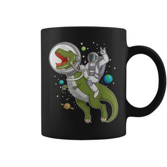 Astronaut Riding T-Rex Dinosaur Astro T-Rex Space Gift Coffee Mug | Mazezy