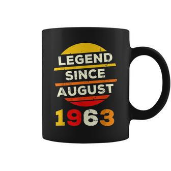 August Birthday 1963 Vintage Sunset Legend Since 1963 Retro Coffee Mug | Mazezy