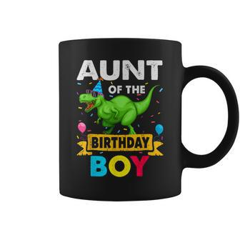 Aunt Of The Birthday Boy Dinosaur Saurus Family Matching Coffee Mug | Mazezy