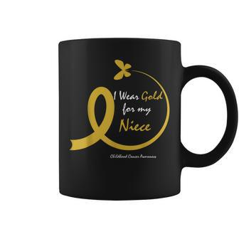 Aunt Uncle Wear Gold For My Niece Childhood Cancer Awareness Coffee Mug | Mazezy