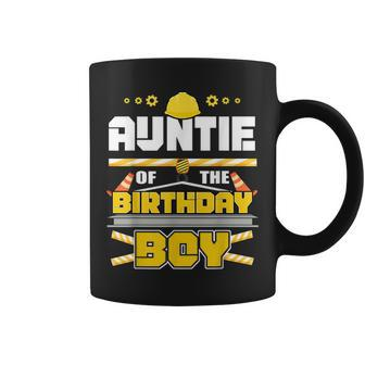 Auntie Of The Birthday Boy Construction Family Matching Coffee Mug - Thegiftio UK