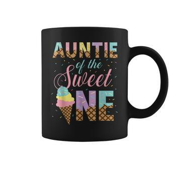 Auntie Of The Sweet One Ice Cream 1St First Birthday Family Coffee Mug | Mazezy