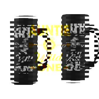 Auntie Of The Wild One-1St Birthday Sunflower Outfit Coffee Mug - Seseable