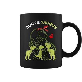 Auntiesaurus Auntie Tyrannosaurus Dinosaur Aunt & Uncle Day Coffee Mug | Mazezy