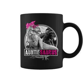 Auntiesaurus Rex Aunt Dinosaur Auntie Saurus Family Coffee Mug - Seseable