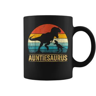 Auntiesaurus T Rex Dinosaur Auntie Funny Mothers Day Coffee Mug - Seseable