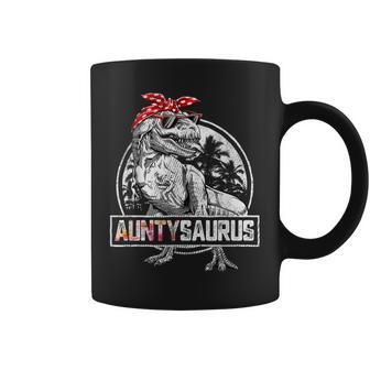 Auntysaurus T Rex Dinosaur Funny Aunty Saurus Family Match Coffee Mug | Mazezy