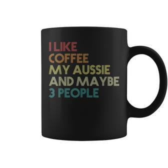Australian Shepherd Dog Owner Coffee Lovers Quote Retro V2 Coffee Mug - Seseable