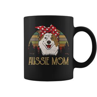 Australian Shepherd Vintage Women Cute Aussie Mom Gift Coffee Mug - Seseable