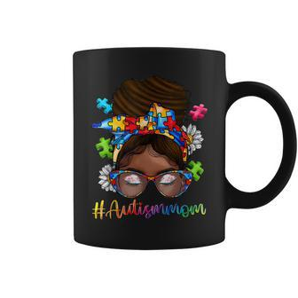 Autism Afro Mom Curly Hair American African Autism Awareness Coffee Mug | Mazezy