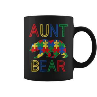 Autism Aunt Funny Bear Awareness Family Mothers Day Gifts Coffee Mug - Seseable