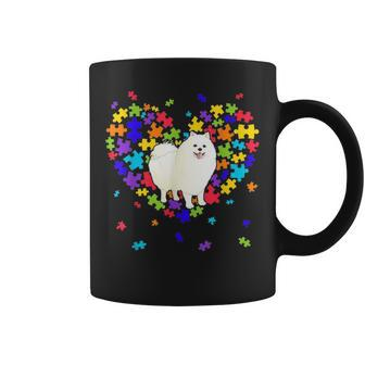 Autism Awareness American Eskimo Cute Heart Dog Dad Mom Gift Coffee Mug - Seseable