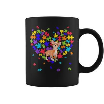 Autism Awareness Chihuahua Cute Heart Dog Dad Mom Gift Coffee Mug - Seseable