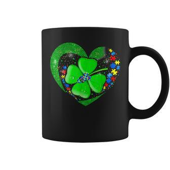 Autism Awareness Clover Shamrock Autism Mom St Patricks Day Coffee Mug - Seseable