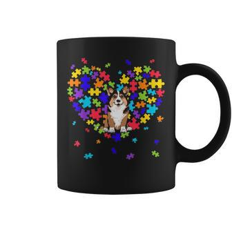 Autism Awareness Corgi Cute Heart Dog Dad Mom Gift Coffee Mug - Seseable