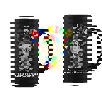 Autism Awareness Day Be Kind Cute Sloth Colorful Hearts Coffee Mug | Mazezy