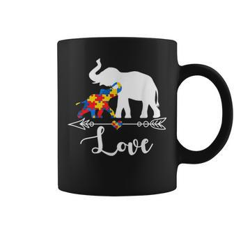 Autism Awareness Elephant Hearts Love Gifts Mom Dad Kids Coffee Mug - Seseable