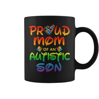 Autism Awareness Family Proud Mom Of Autistic Son Coffee Mug - Seseable