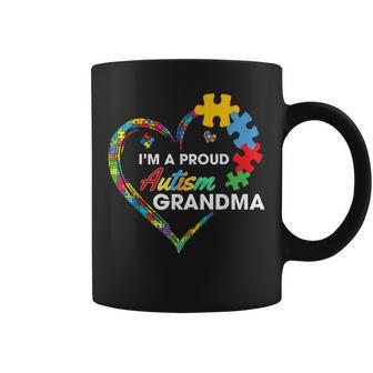 Autism Awareness Im A Proud Grandma Love Puzzle Heart Coffee Mug | Mazezy