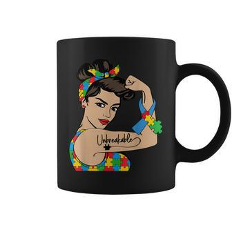Autism Awareness Mother Mom Unbreakable Strong Woman Power Coffee Mug | Mazezy